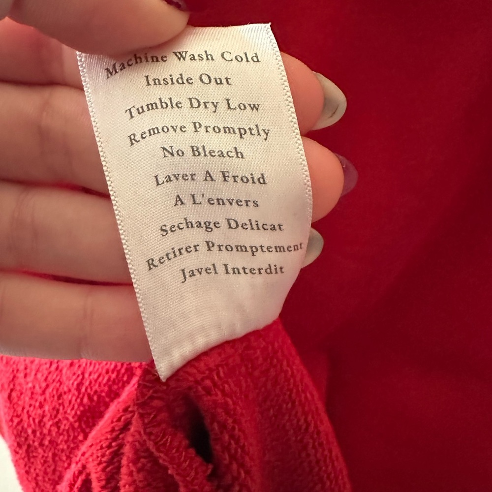 Frank & Eileen IZZIE sweatshirt party dress short Cranberry Triple Fleece Medium - Picture 6 of 8
